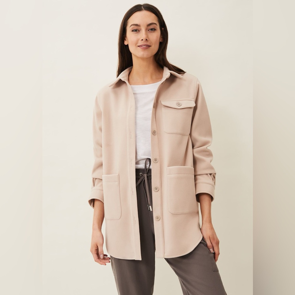 NWT Phase Eight Jessica Button‎ Shacket Button Down from London Pale Pink Sz XL